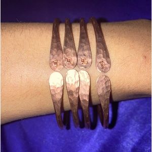 Copper Zodiac Stamped Bangle Capricorn Engraved Symbol